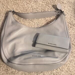 Michael Kors Silver Hobo Bag and Wallet
